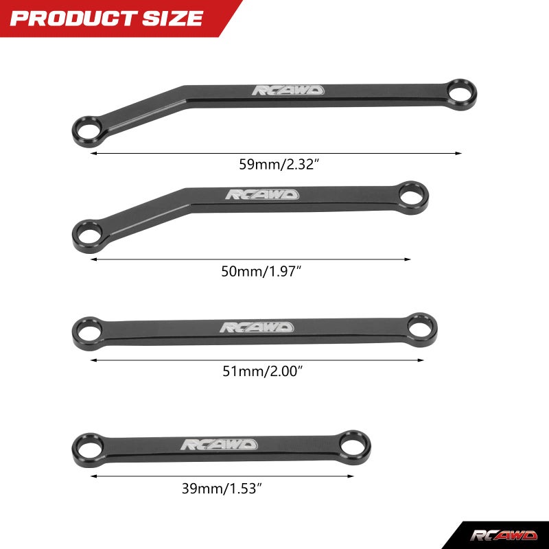 RCAWD Alloy SCX24 JLU High Clearance Links Set for Axial 1/24 SCX24 C10 Linkage Tie Rod AXI00001 AXI00002 Upgrade Parts - Image 4